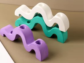 Molde silicona portavela triple ondulado